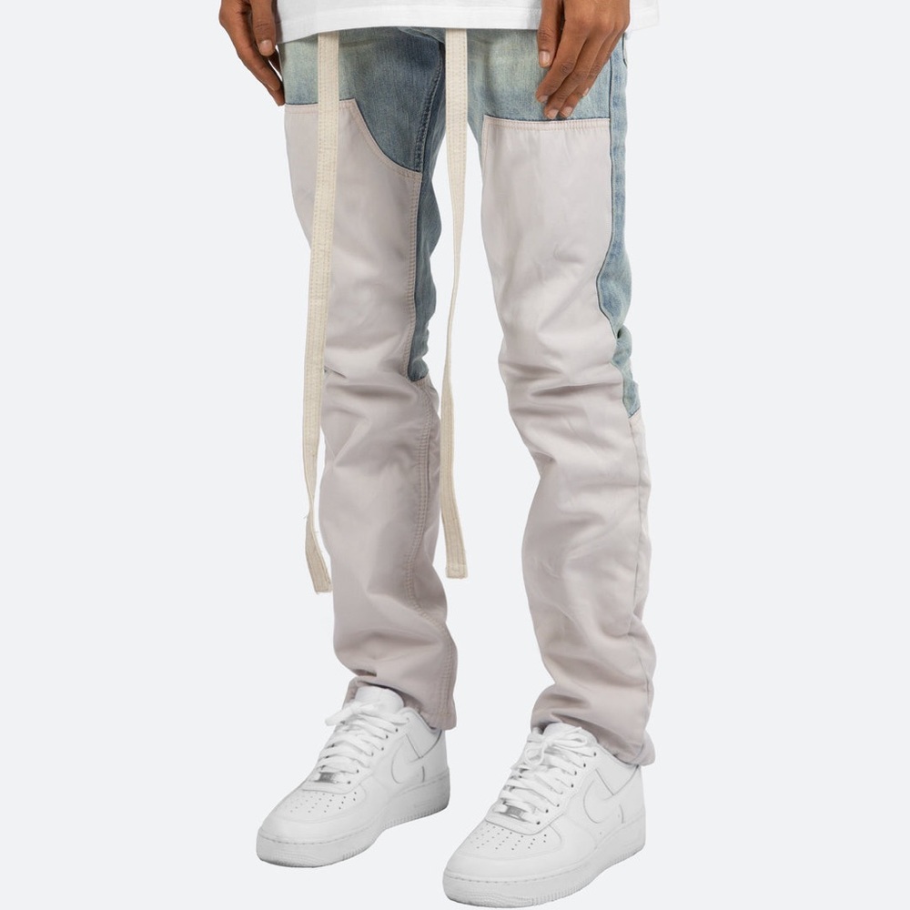 D187 WESTERN STRAIGHT DENIM in BLUE/NATURAL